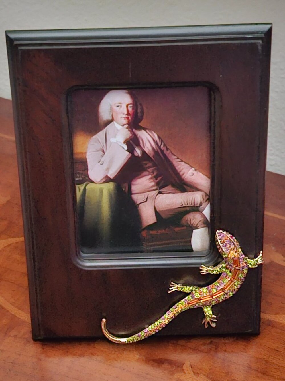 RARE JAY STRONGWATER LIZARD SALAMANDER JUNGLE SAFARI CRYSTAL ENAMEL WOOD FRAME
